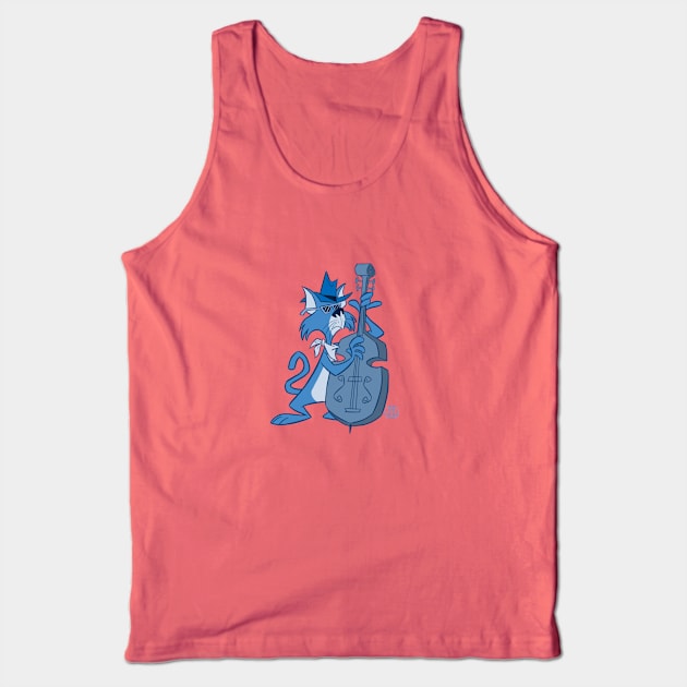 JAZZ CAT PLAYING STRING BASS Tank Top by markscartoonart62